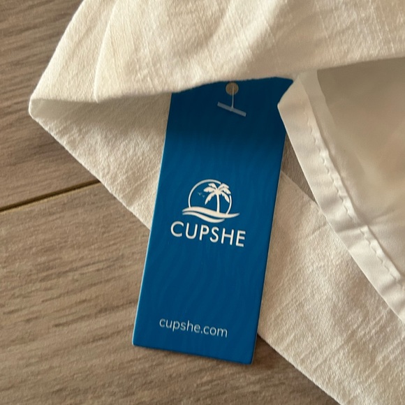 White Off-Shoulder Ruffled Trim Mini Dress - Picture 6 of 6